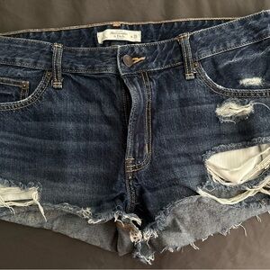 Abercrombie & Fitch Blue Jean Shorts Distressed Cut-Off